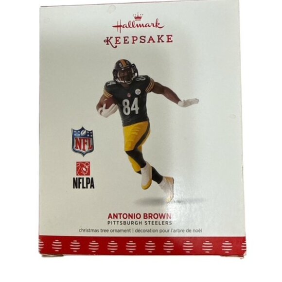 Antonio Brown NFL Pittsburgh Steelers 2017 Hallmark Christmas Ornament Football - Picture 1 of 5